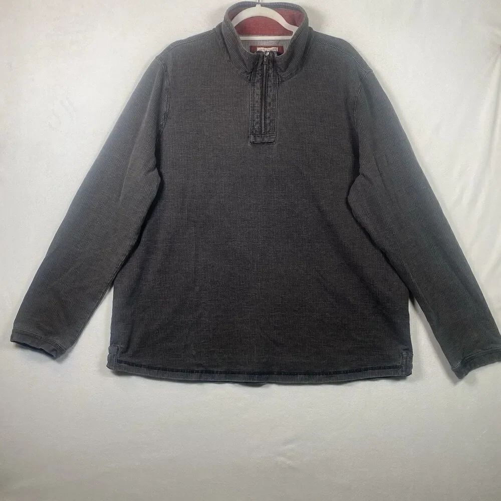 Carbon2Cobalt Men’s XL 1/4 Zip Textured Pullover Long Sleeve Shirt Gray